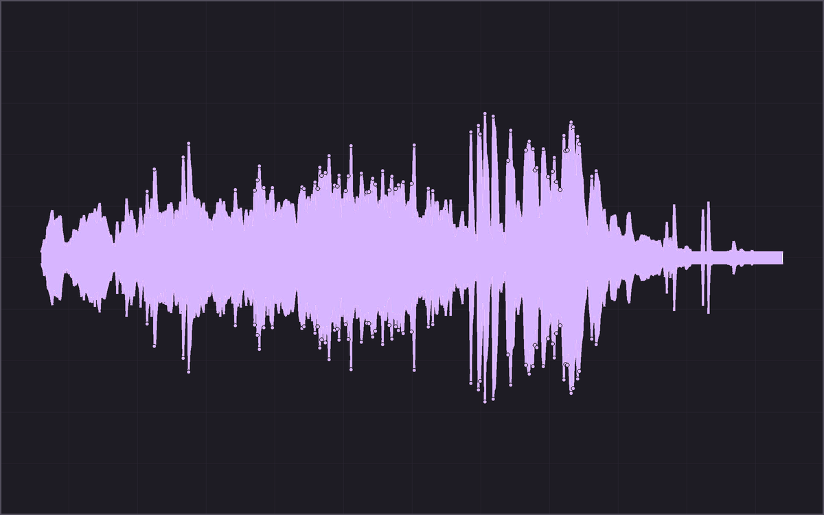 Dynamic visual audio waveform schematic score for A Chronicle in Stone