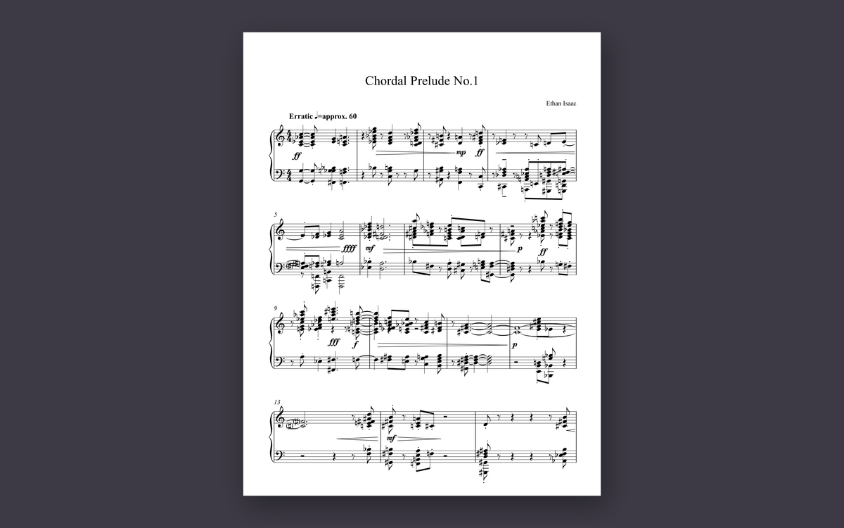 First page of the score for Chordal Prelude No. 1