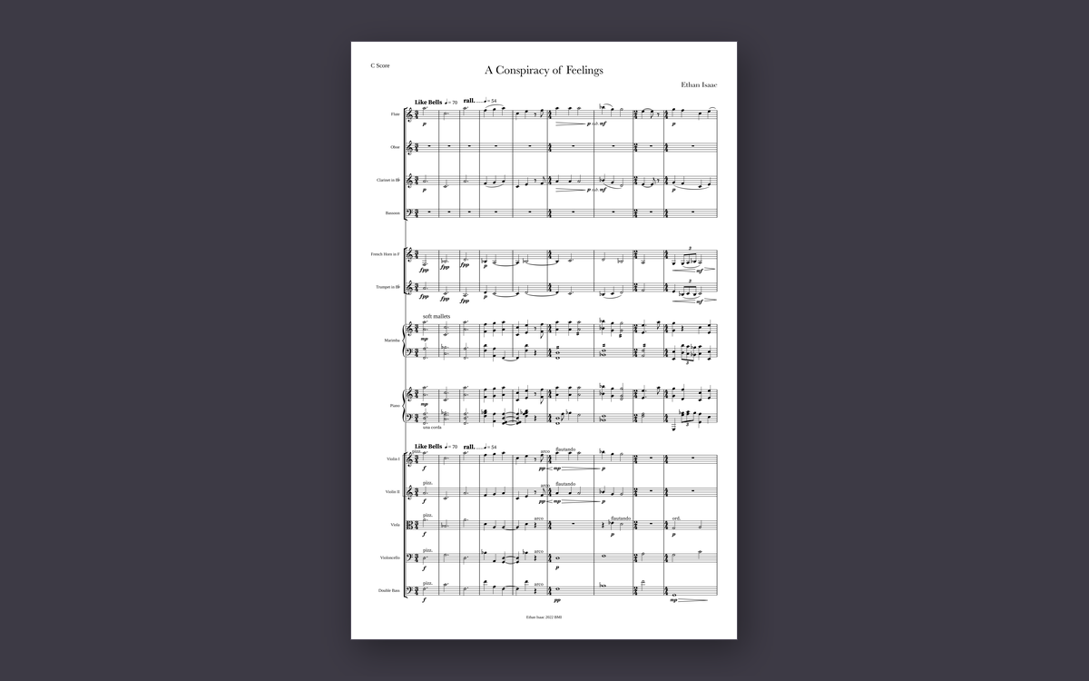 First page of the score for A Conspiracy of Feelings