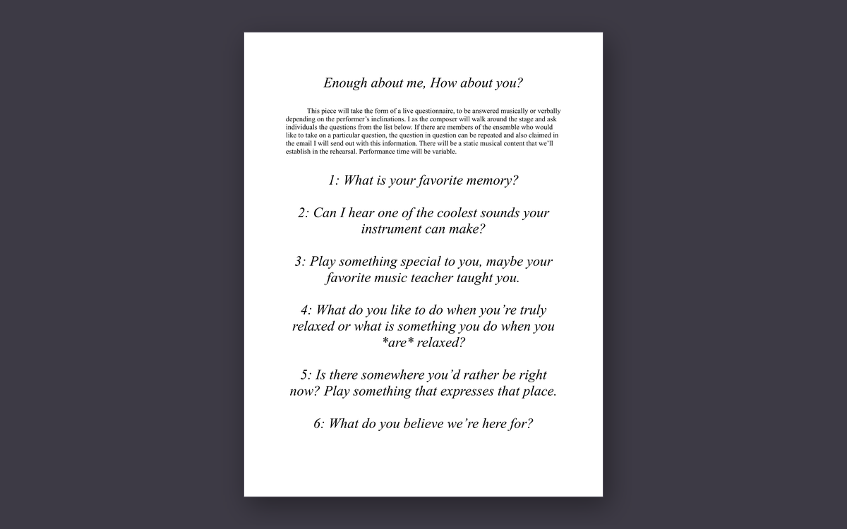 First page of the score for Enough about Me, How about You?
