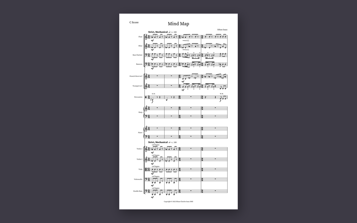 First page of the score for Mind Map
