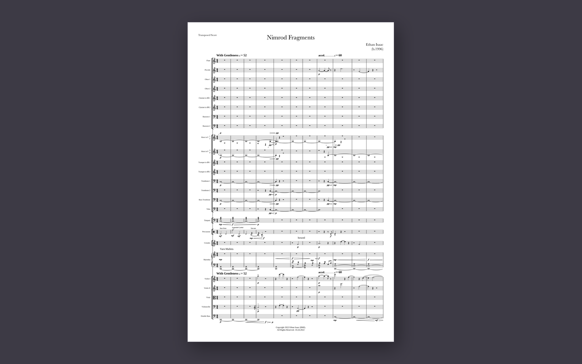 First page of the score for Nimrod Fragments
