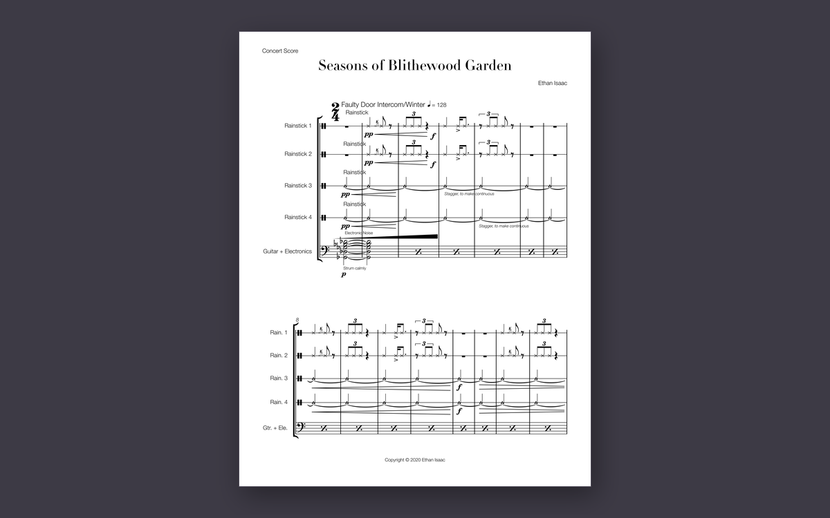 First page of the score for Seasons of Blithewood Garden
