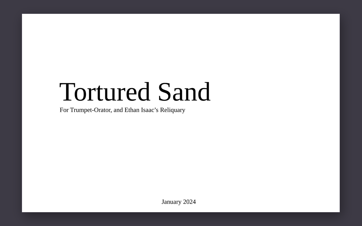 First page of the score for Tortured Sand